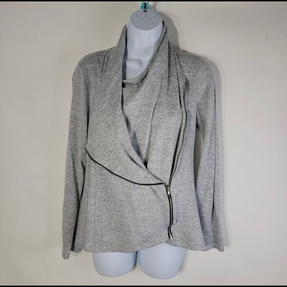 Maurices Moto Zip Heather Grey Cardigan